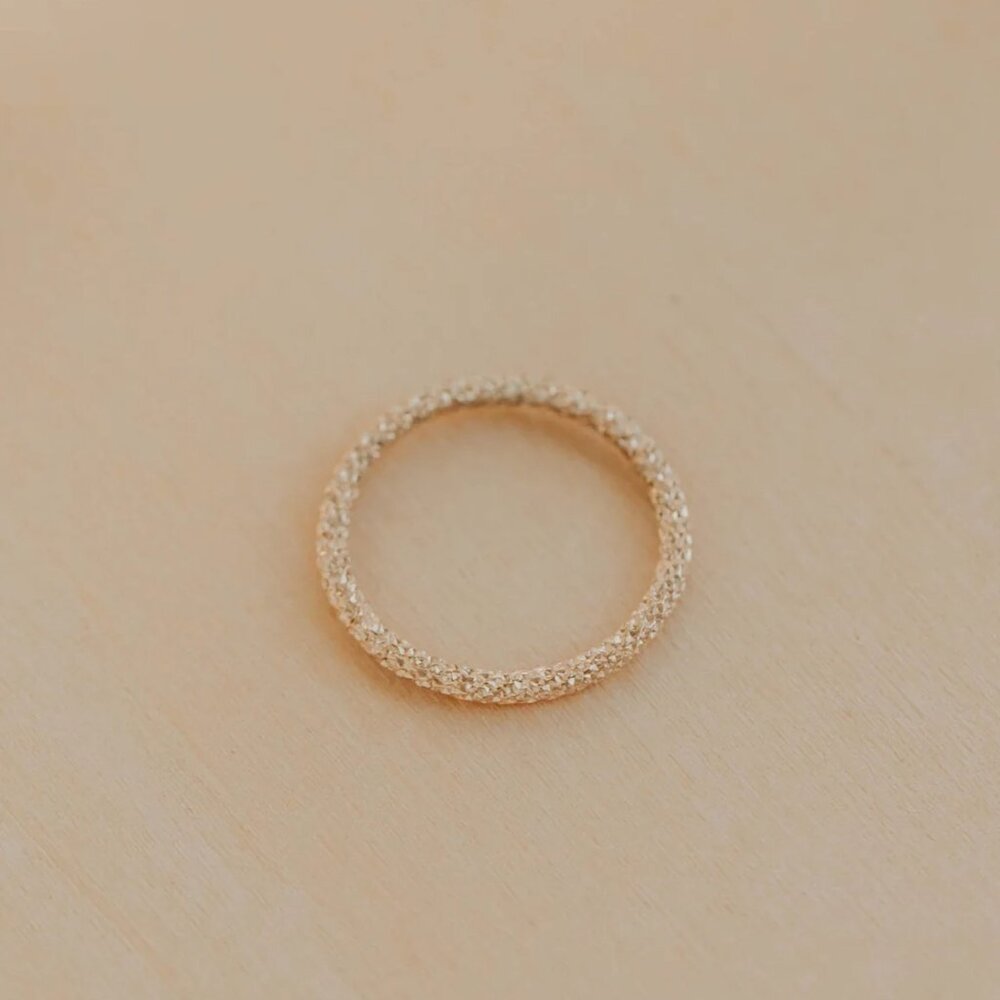 Delicate Textured Gold Band Ring - Women's Jewelry
